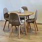 Comedor Mesa Aura Wood 100cms + 4 Sillas Capitonne Lino - Miniatura 3