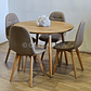 Comedor Mesa Aura Wood 100cms + 4 Sillas Capitonne Lino - Miniatura 10