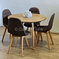 Comedor Mesa Aura Wood 100cms + 4 Sillas Capitonne Lino - Miniatura 14