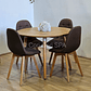 Comedor Mesa Aura Wood 100cms + 4 Sillas Capitonne Lino - Miniatura 15