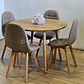 Comedor Mesa Aura Wood 100cms + 4 Sillas Capitonne Lino - Miniatura 17