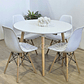 Comedor Mesa Aura Blanca 100cms  + 4 Sillas Eames - Miniatura 2