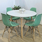 Comedor Mesa Aura Blanca 100cms  + 4 Sillas Eames - Miniatura 4