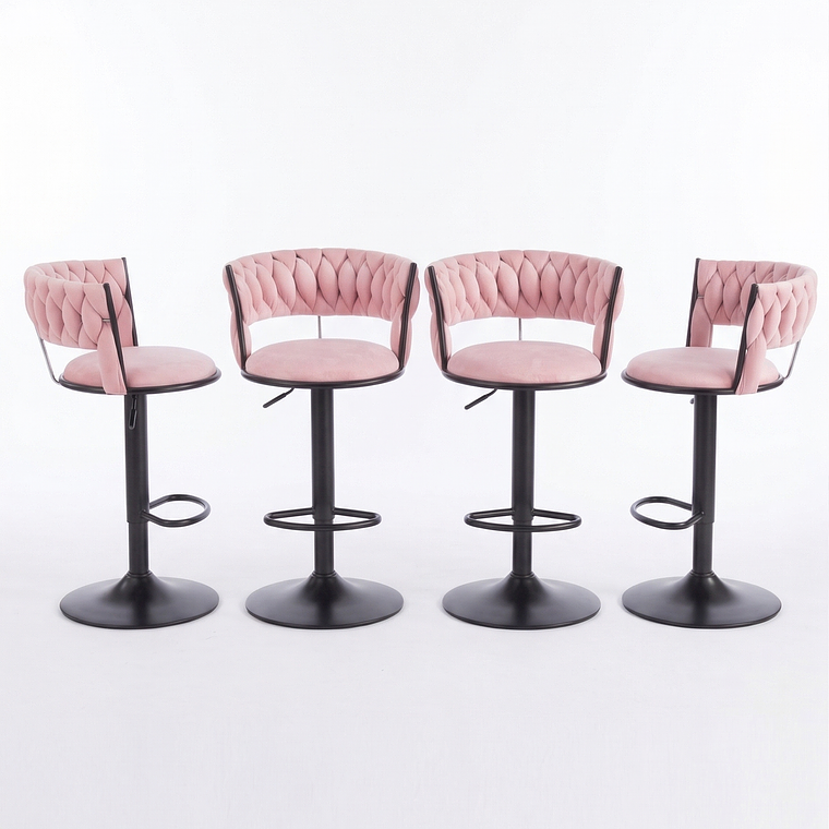 Pack 4 Taburetes Queen Velvet Gold 11