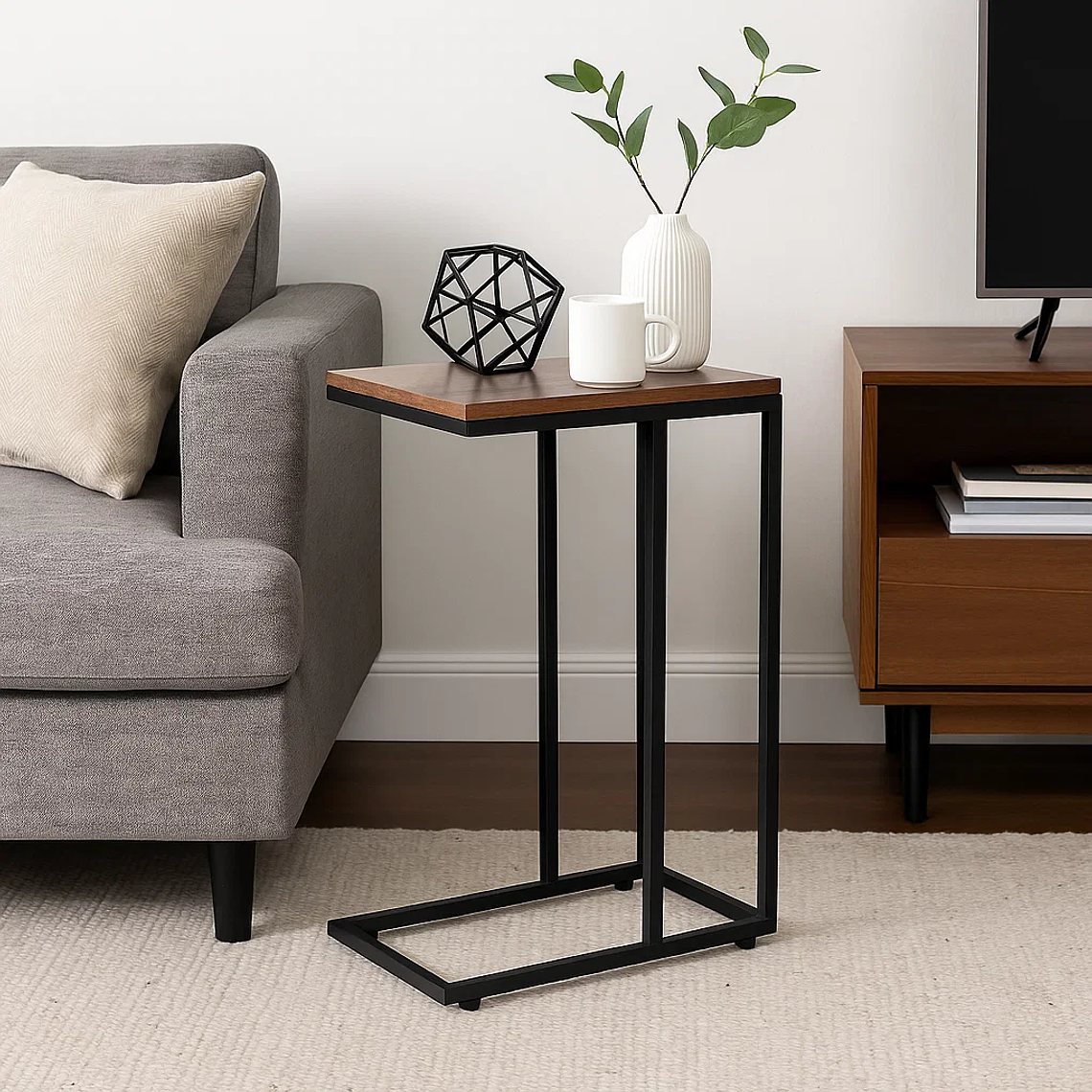 Mesa Lateral Moderna con Marco Metálico 2