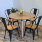 Comedor Mesa Aura Wood 100 cm + Sillas Tolix con Asiento de Madera - Miniatura 1