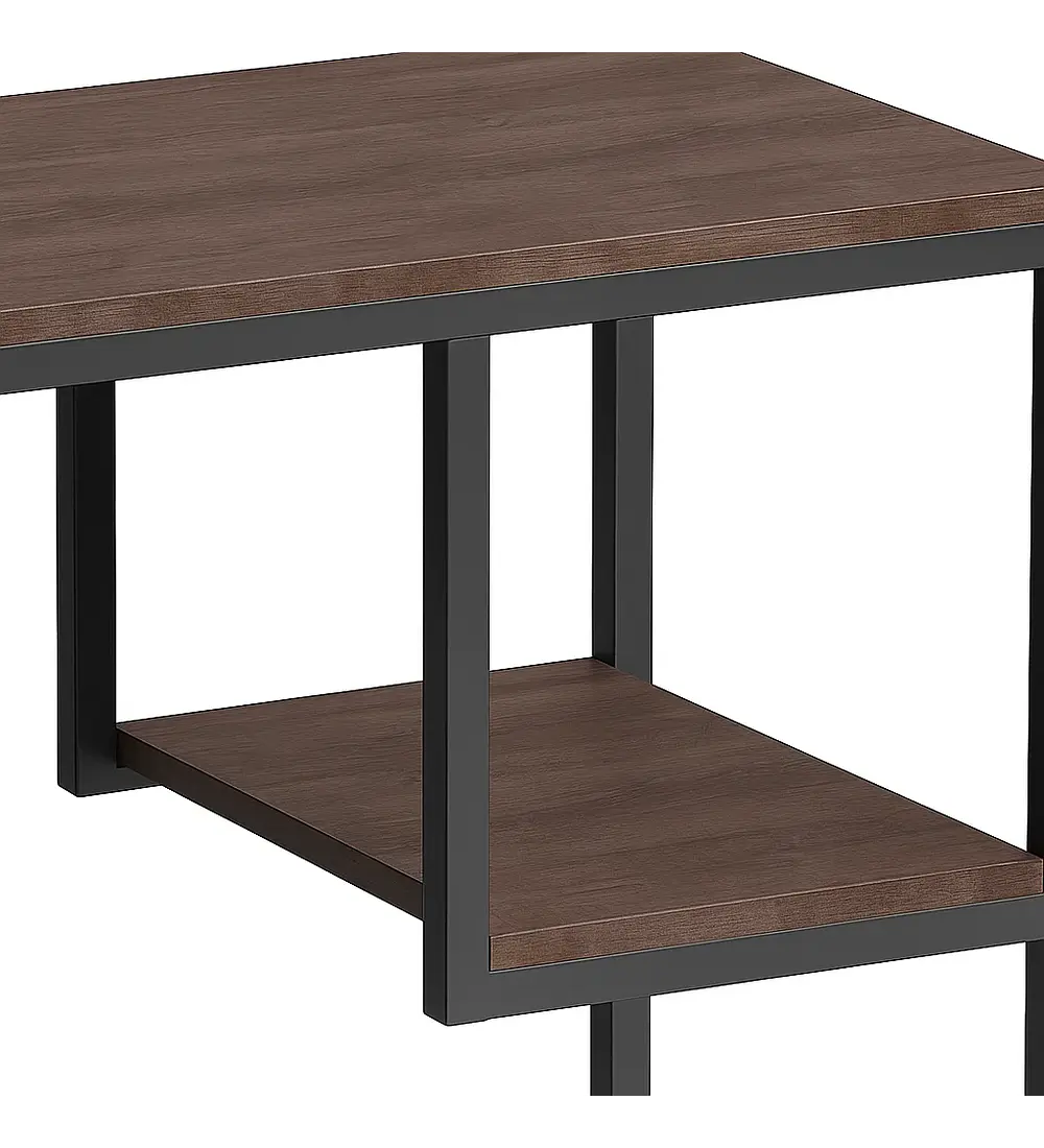 Mesa Auxiliar de 3 Niveles con Estantes Abiertos