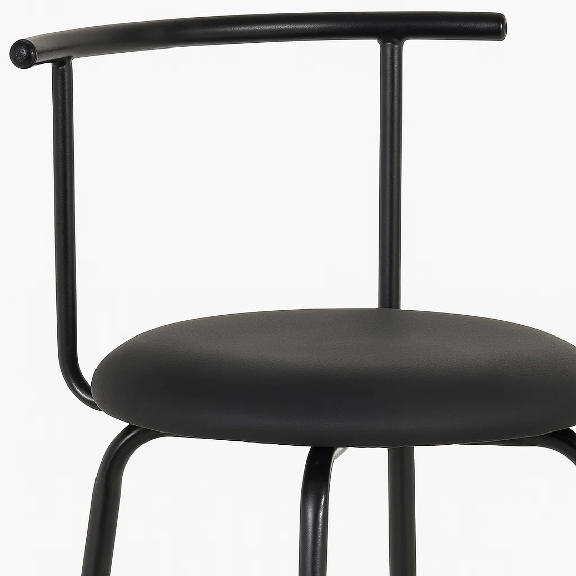 Taburete Alto Oslo Metal y Cuero Sintético - Negro 3