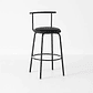 Taburete Alto Oslo Metal y Cuero Sintético - Negro - Miniatura 5