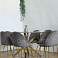 Comedor Madrid Dorada 130x80cms + 6 Sillas Bread Gold Velvet - Miniatura 2