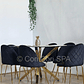 Comedor Madrid Dorada 130x80cms + 6 Sillas Bread Gold Velvet - Miniatura 6