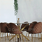 Comedor Madrid Dorada 130x80cms + 6 Sillas Bread Gold Velvet - Miniatura 11
