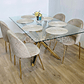 Comedor Madrid Dorada 130x80cms + 4 Sillas Bread Gold Velvet  - Miniatura 3