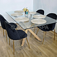 Comedor Madrid Dorada 130x80cms + 4 Sillas Bread Gold Velvet  - Miniatura 6