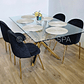 Comedor Madrid Dorada 130x80cms + 4 Sillas Bread Gold Velvet  - Miniatura 10