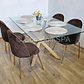 Comedor Madrid Dorada 130x80cms + 4 Sillas Bread Gold Velvet  - Miniatura 11