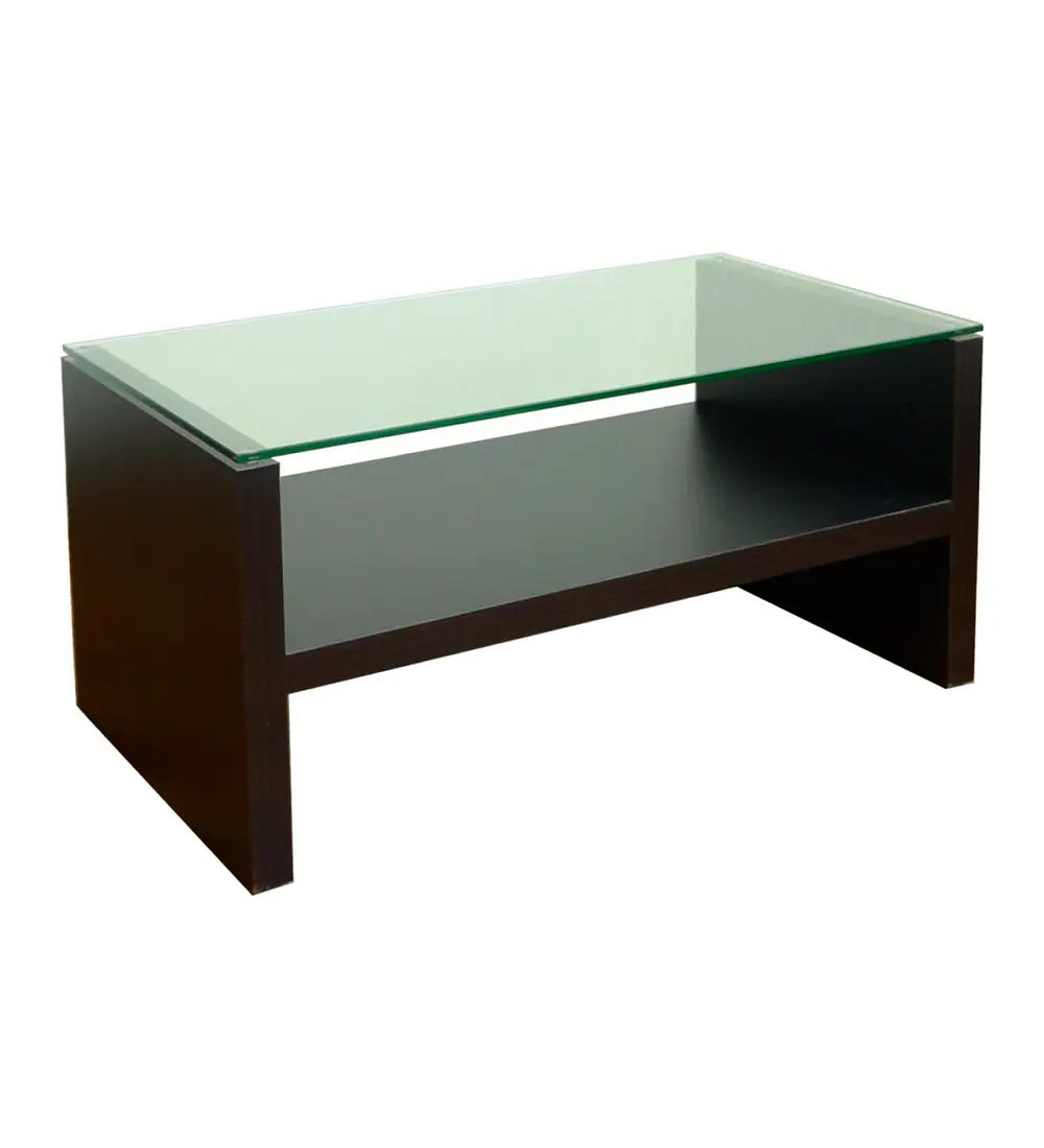 Mesa de Centro Moderna Madera Walnut Wood Vidrio