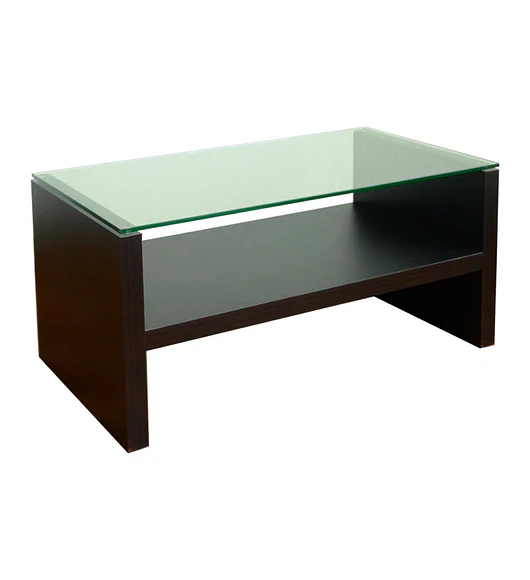 Mesa de Centro Moderna Madera Walnut Wood Vidrio