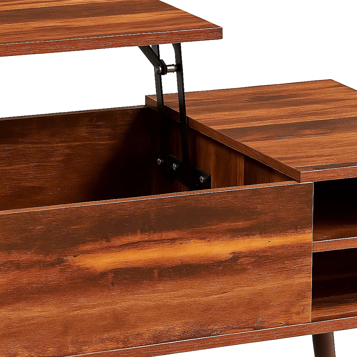 Mesa de Centro Rústica Greva Lift con Cajones y Repisa 5