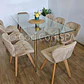 Comedor Rubi Gold 160x80cms  + 8 Sillas Mariposa Velvet  - Miniatura 13
