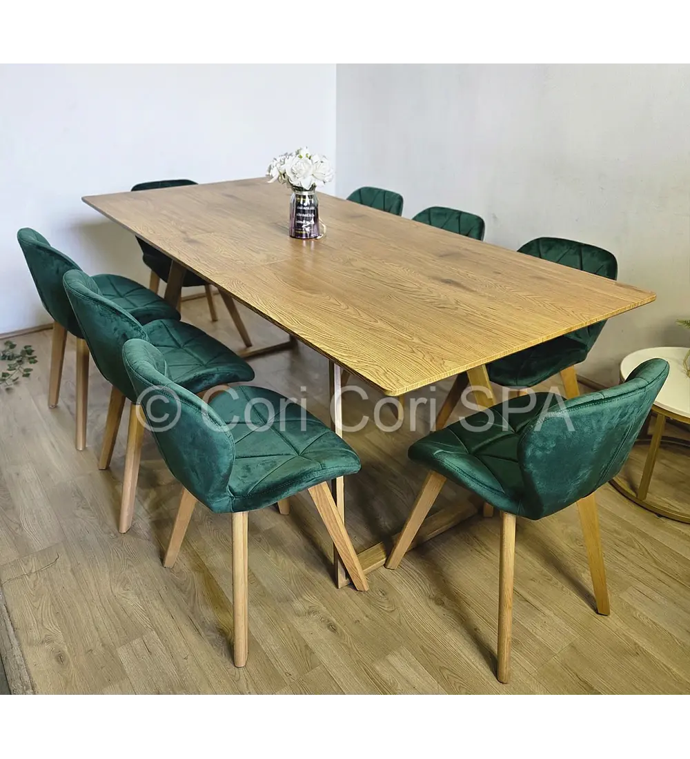 Comedor Mesa Expandible Rectangular + 8 Sillas Mariposas Velvet 