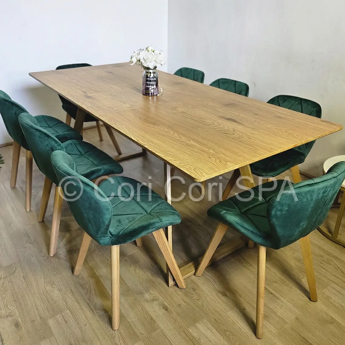 Comedor Mesa Expandible Rectangular + 8 Sillas Mariposas Velvet  14