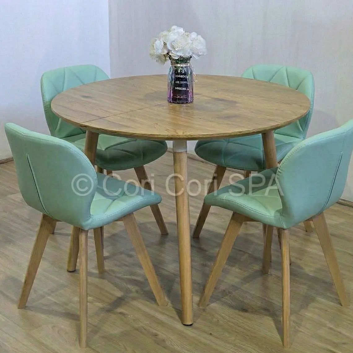 Comedor Mesa Expandible (100 - 180cms) + Sillas Mariposa Ecocuero Wood  14