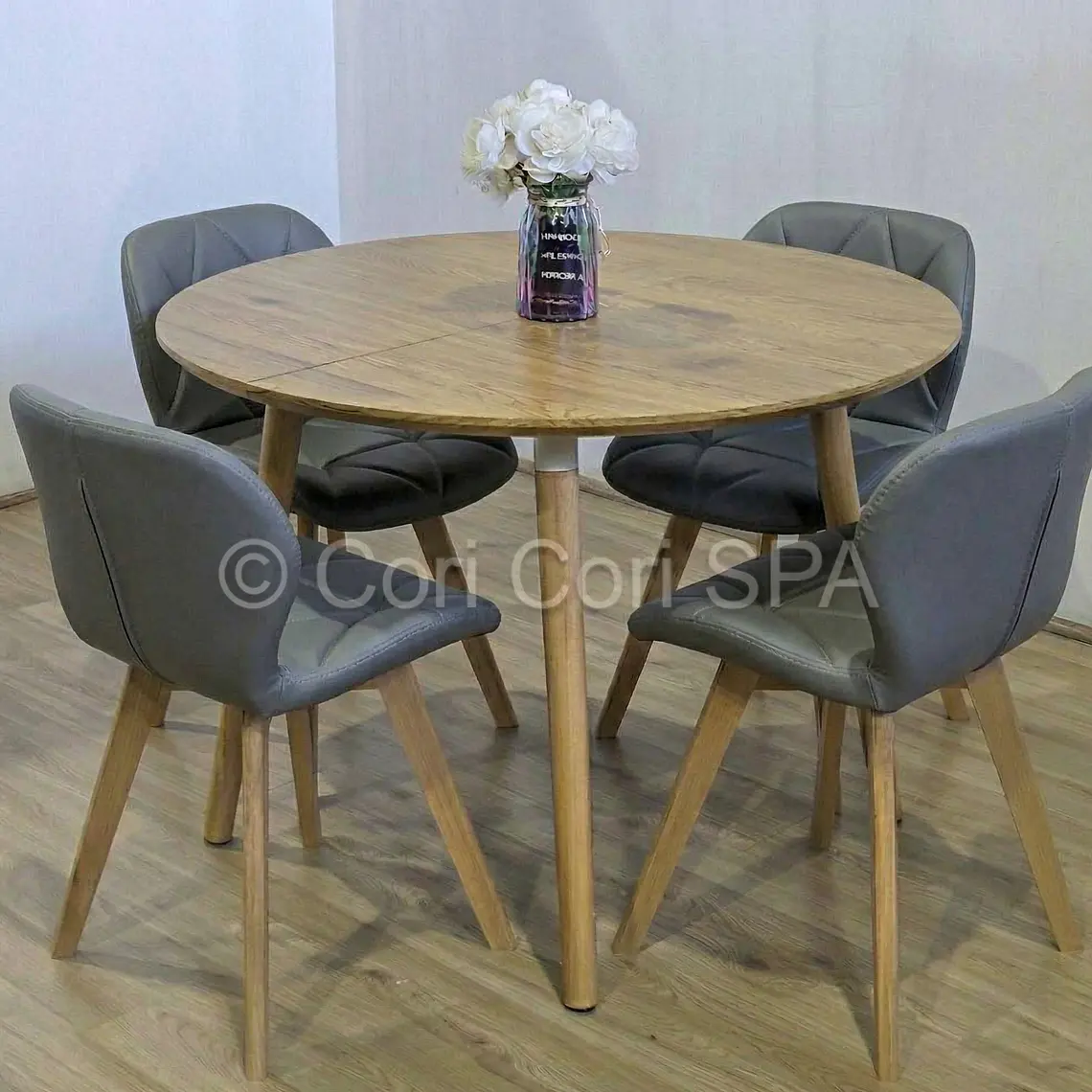 Comedor Mesa Expandible (100 - 180cms) + Sillas Mariposa Ecocuero Wood  16