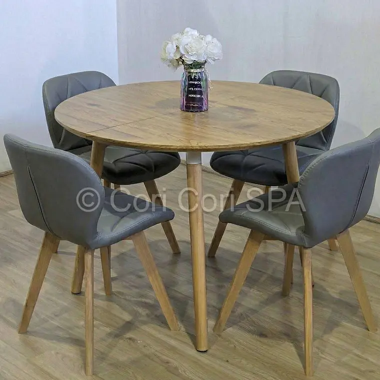 Comedor Mesa Expandible (100 - 180cms) + Sillas Mariposa Ecocuero Wood  16
