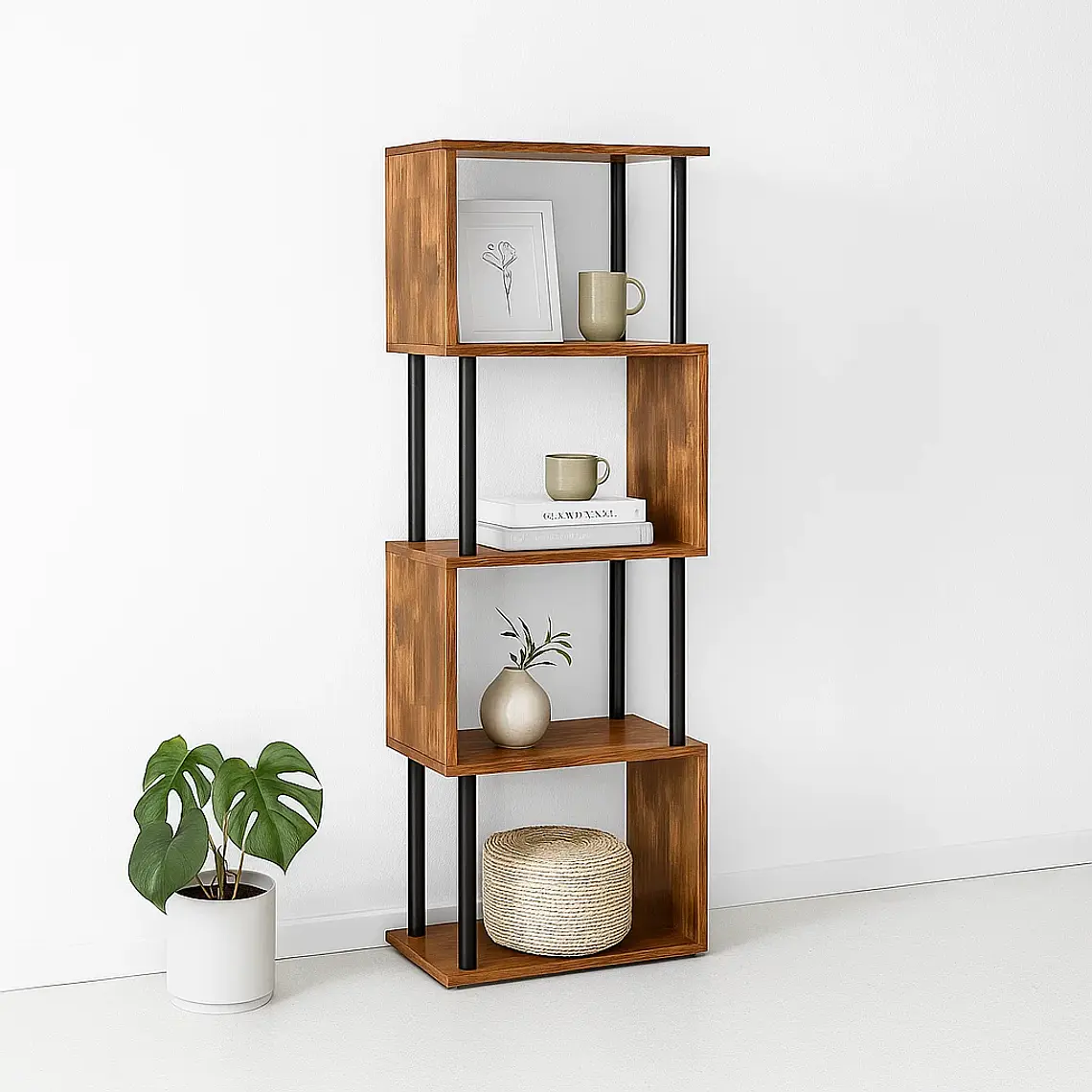 Estantería Decorativa 4 Niveles ZigZag Rack 1