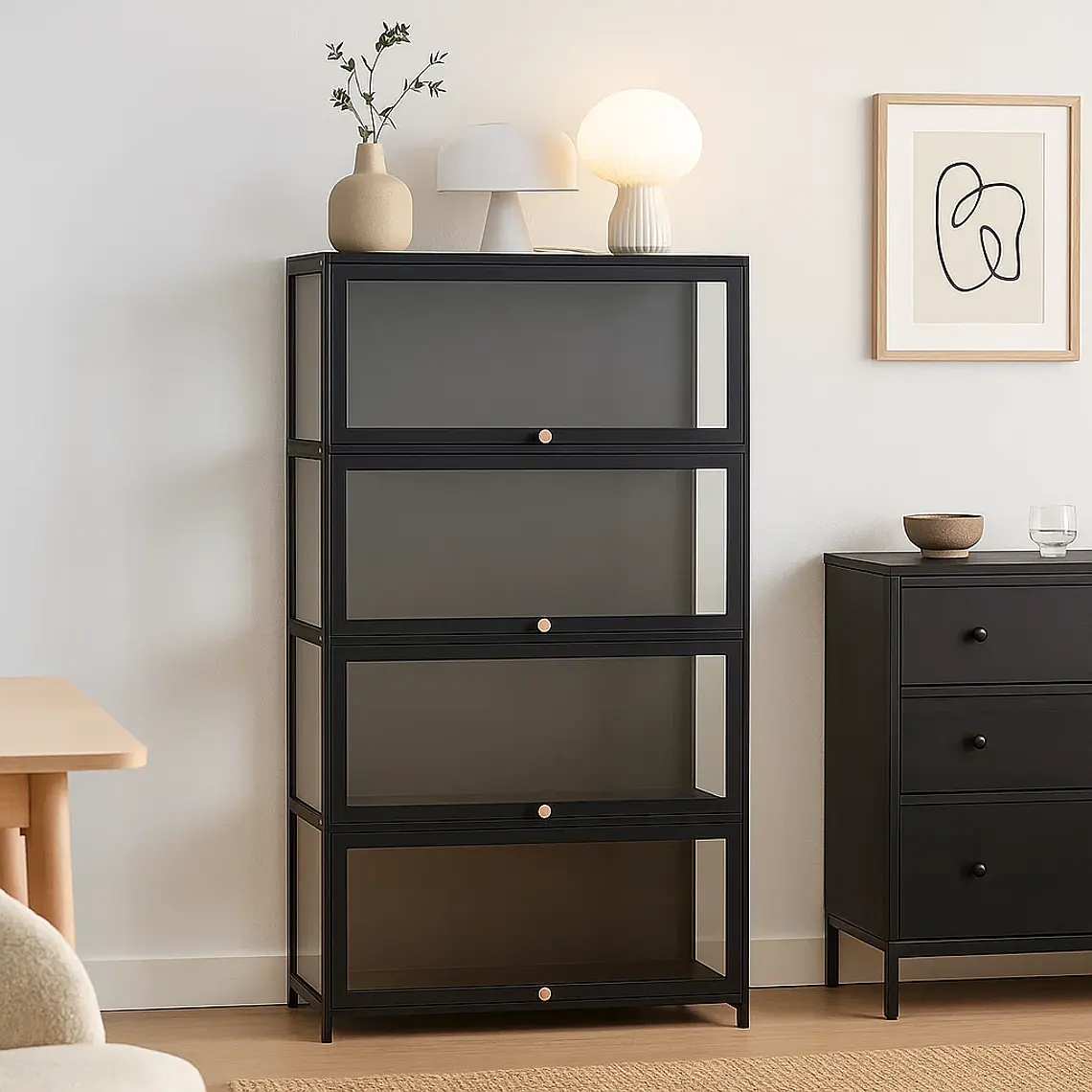 Vitrina BambooGlass 4 Niveles - Negro 2