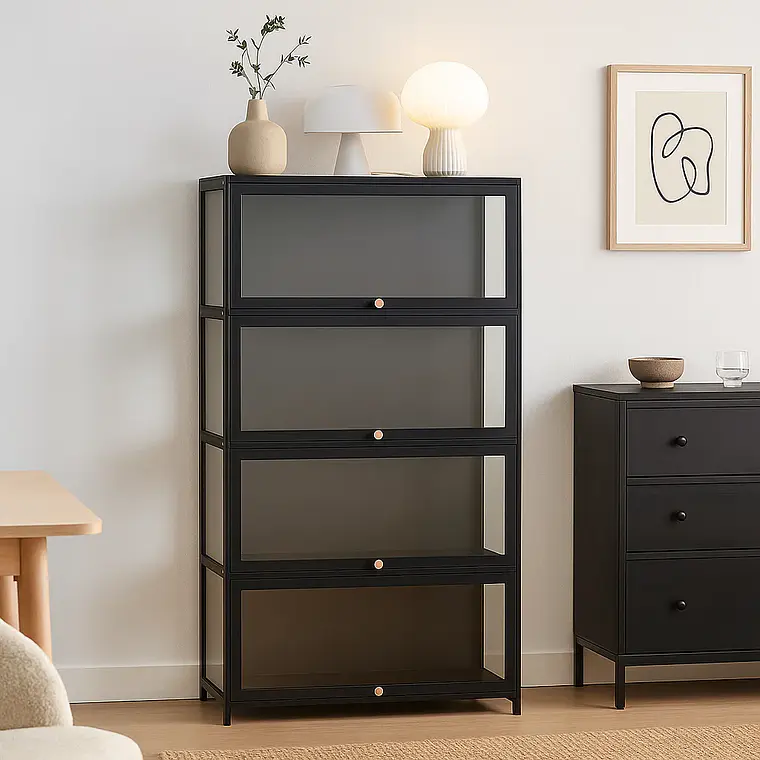 Vitrina BambooGlass 4 Niveles - Negro 2