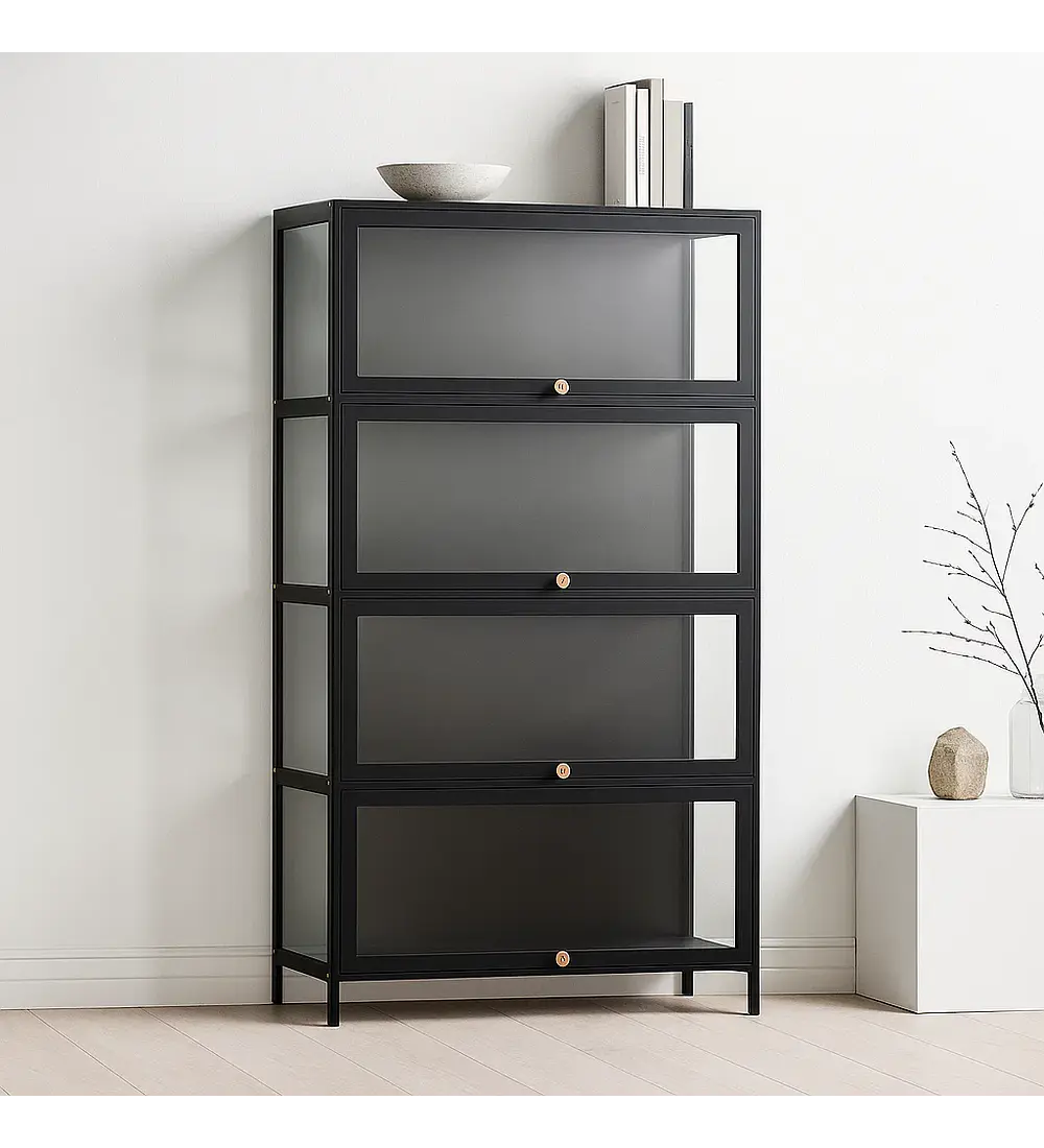 Vitrina BambooGlass 4 Niveles - Negro