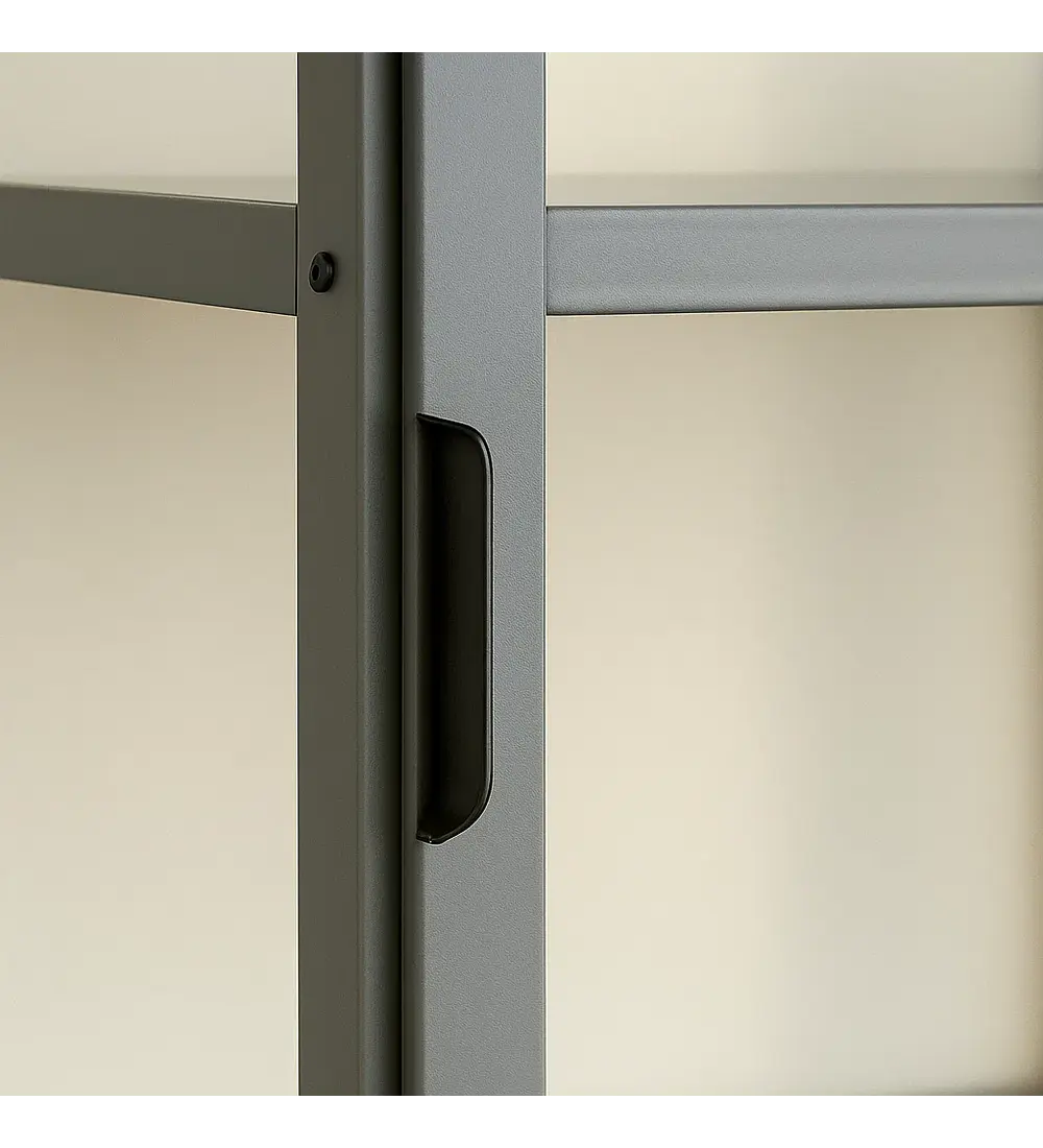 Vitrina BambooLine Estrecha con Puertas Acrílicas 5 Niveles