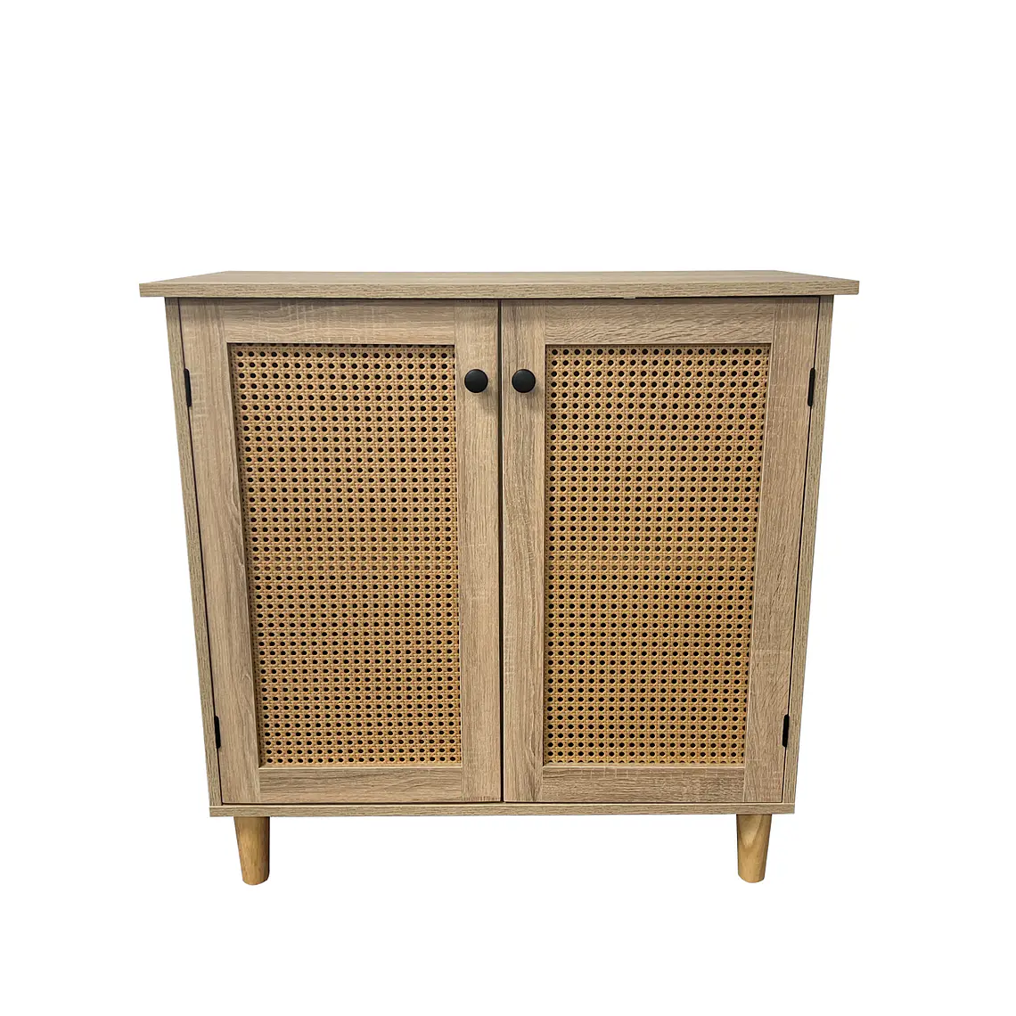 Cómoda 2 Puertas con Rattan - Madera Clara 4