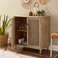Cómoda 2 Puertas con Rattan - Madera Clara - Miniatura 1