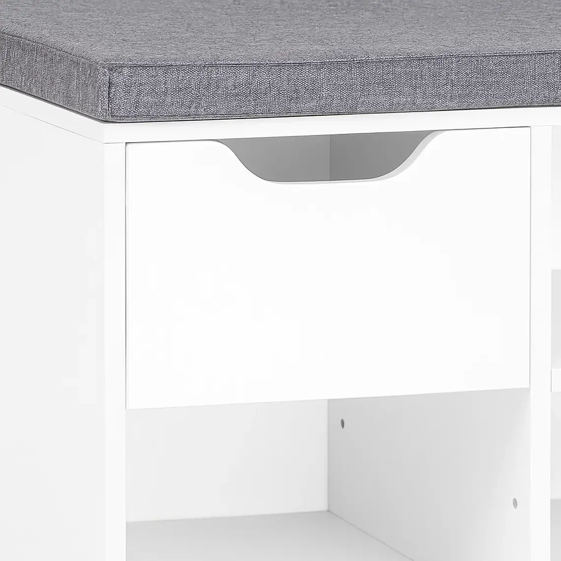 Banco Zapatero Blanco con Cojín y Compartimentos 4