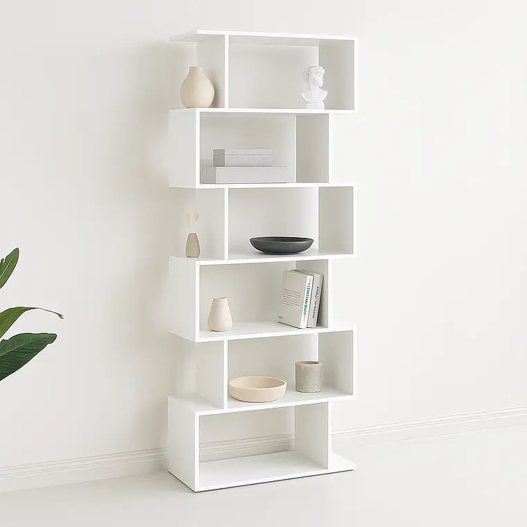 Estantería Moderna ZigZag de 6 Niveles - Blanco 2