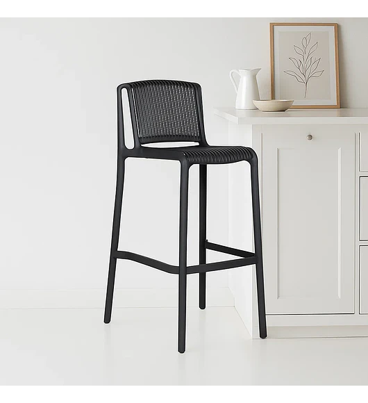 Taburete Alto Capri Polipropileno - Negro