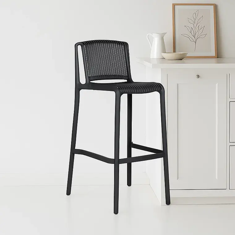 Taburete Alto Capri Polipropileno - Negro 1