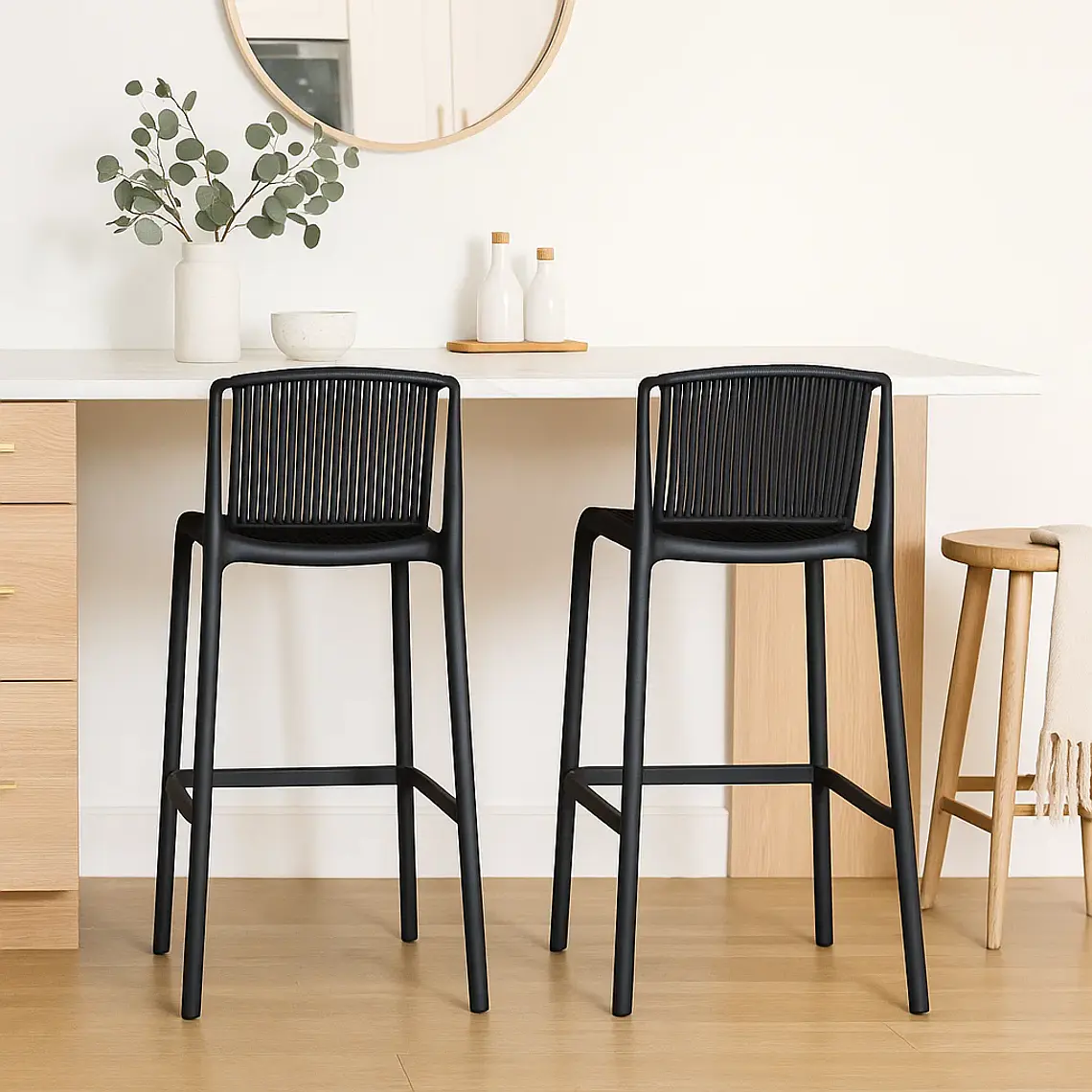 Taburete Alto Capri Polipropileno - Negro 3