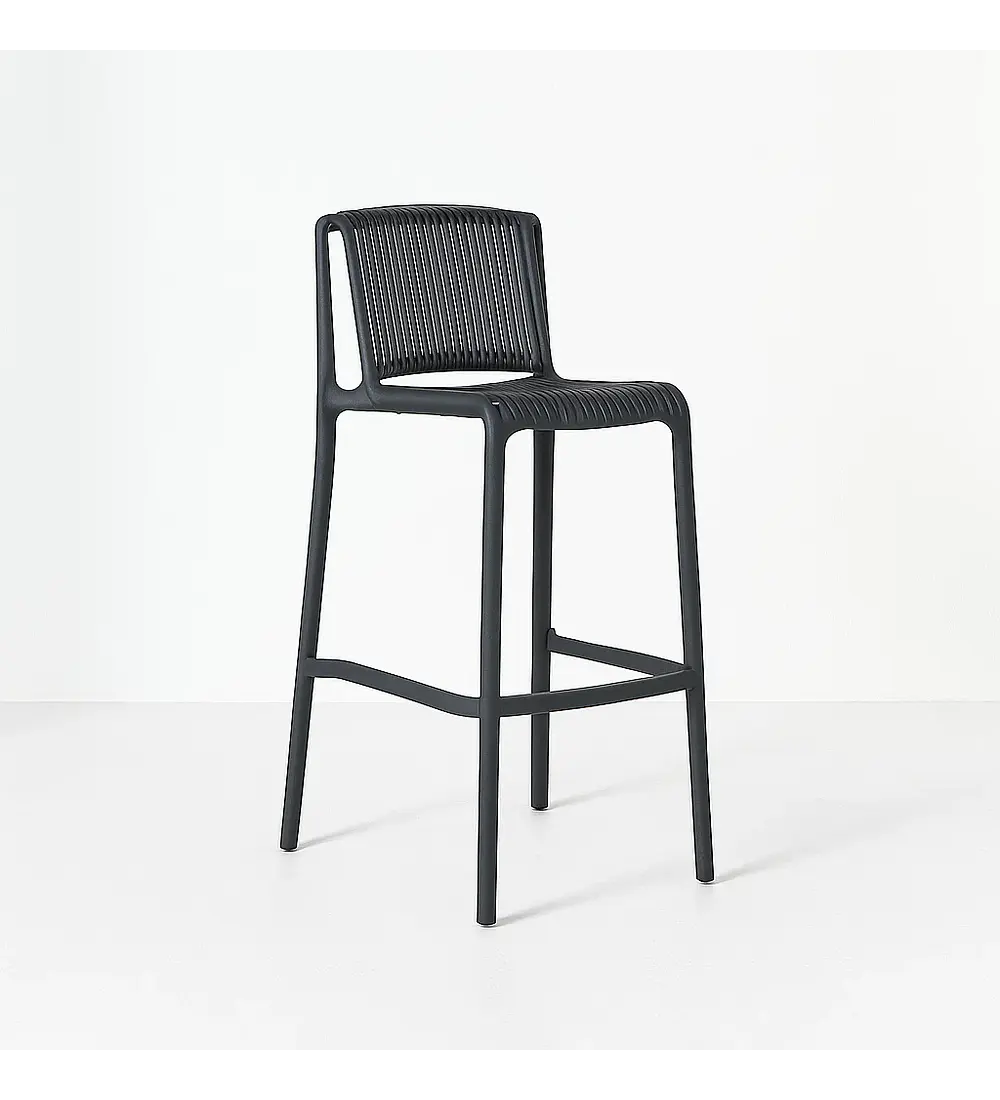 Taburete Alto Capri Polipropileno - Negro
