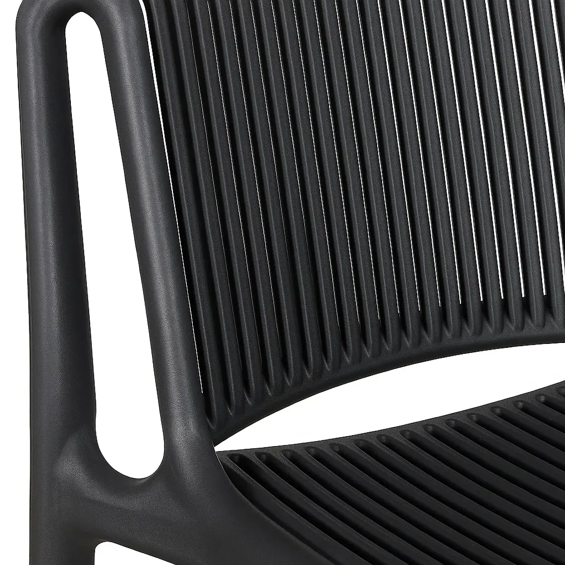 Taburete Alto Capri Polipropileno - Negro 5