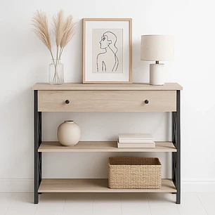 Arrimo con Cajón y 2 Estantes de Almacenaje