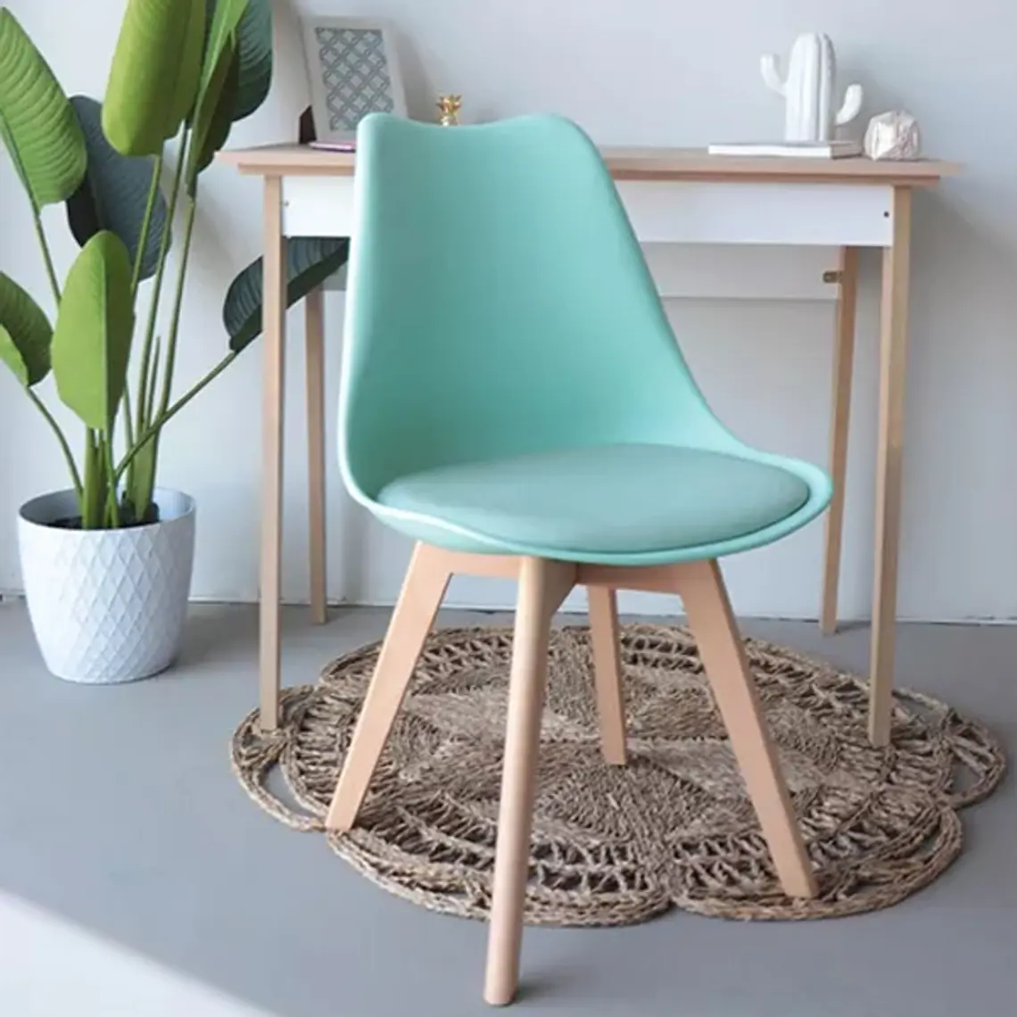 Comedor Mesa Aura Wood 120cms  + 4 Sillas Tulip 9