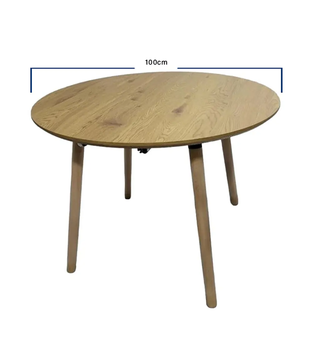Comedor Mesa Aura Wood 120cms + 4 Sillas Mariposa Lino