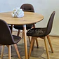Comedor Mesa Aura Wood 120cms + 4 Sillas Capitonne Lino - Miniatura 4
