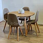Comedor Mesa Aura Wood 120cms + 4 Sillas Capitonne Lino - Miniatura 1