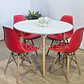 Comedor Mesa Aura Blanca 120cms  + 4 Sillas Eames - Miniatura 1