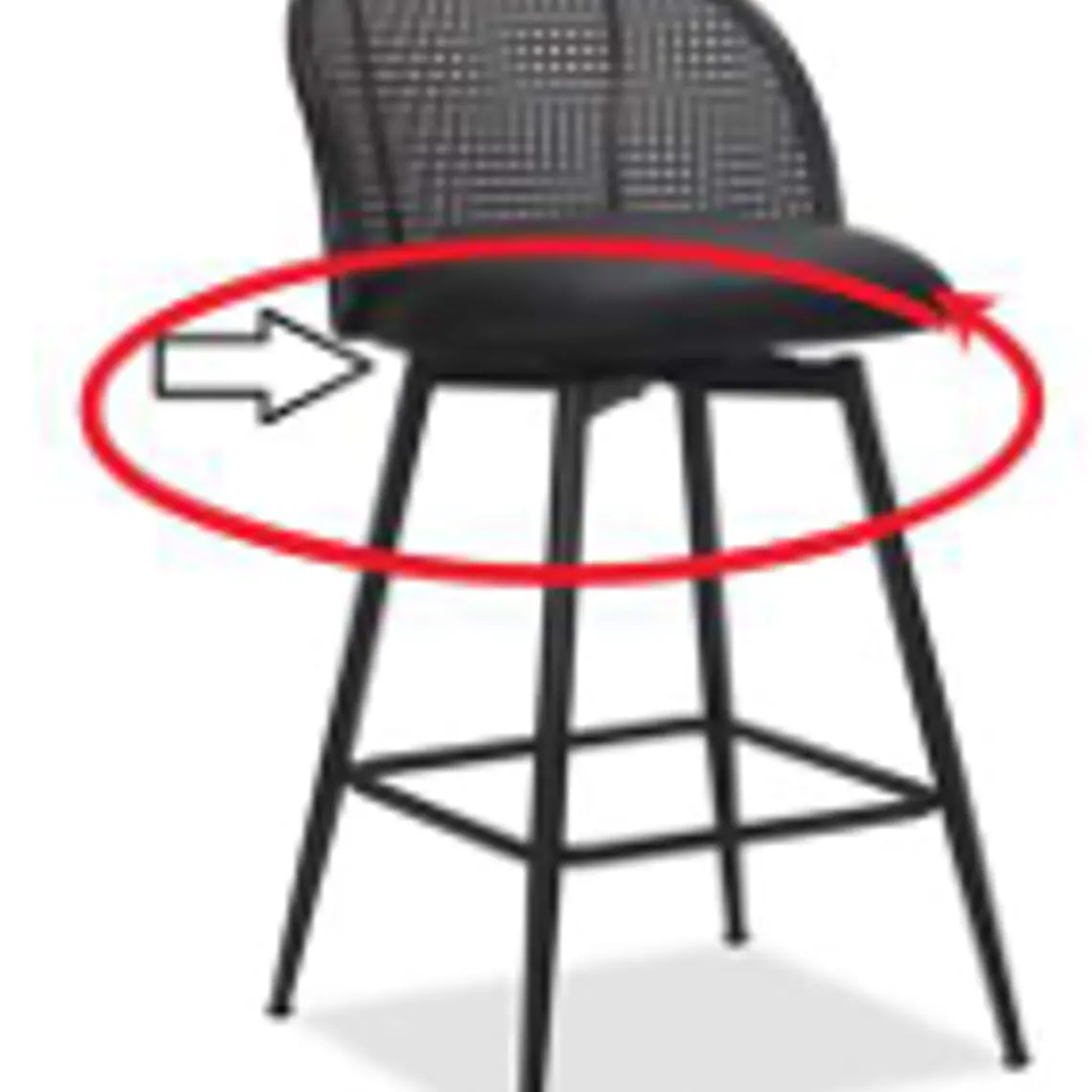 Taburete Ratán PU Antique Giratorio 4